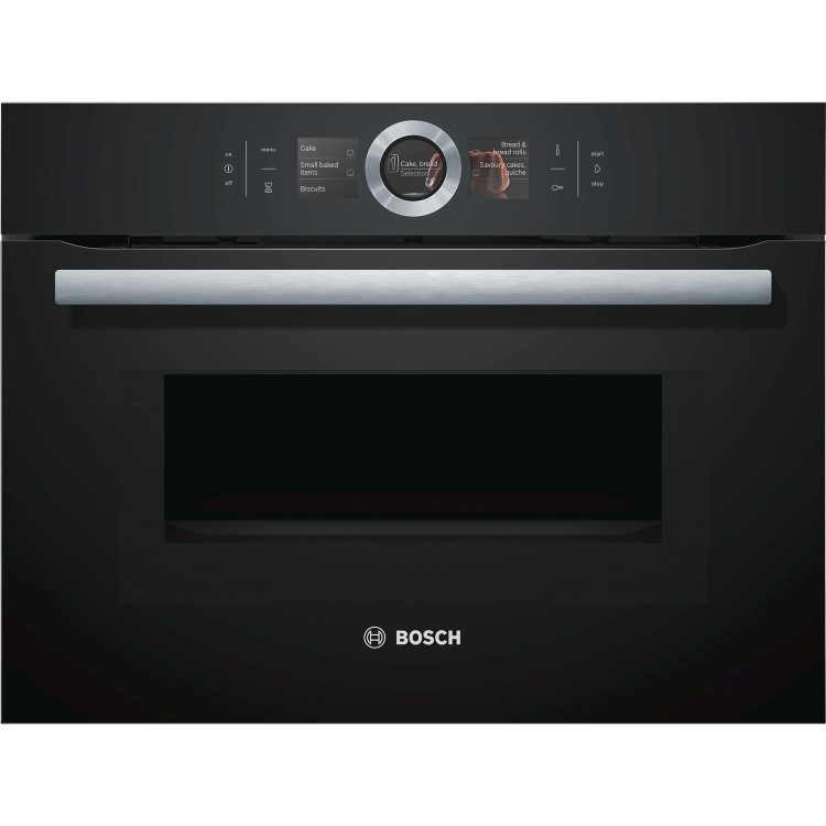 Bosch Series 8 Built-In Compact Combination Microwave Oven - Black