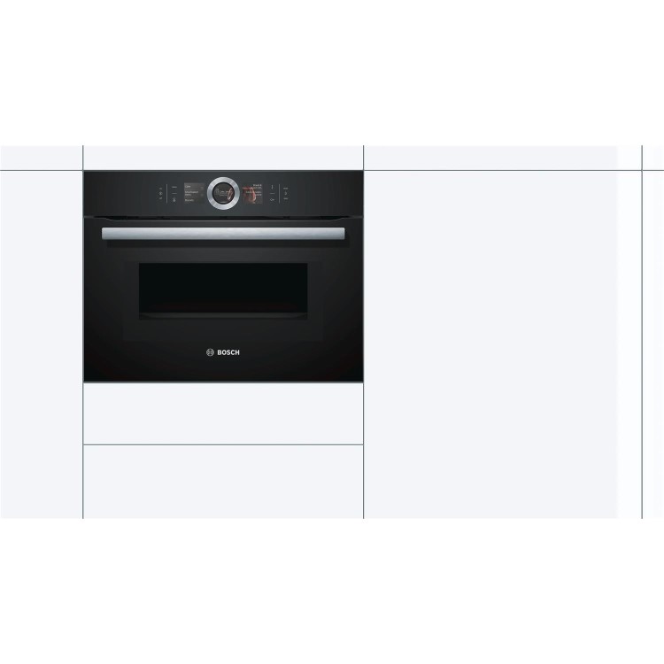 Bosch Series 8 Built-In Compact Combination Microwave Oven - Black