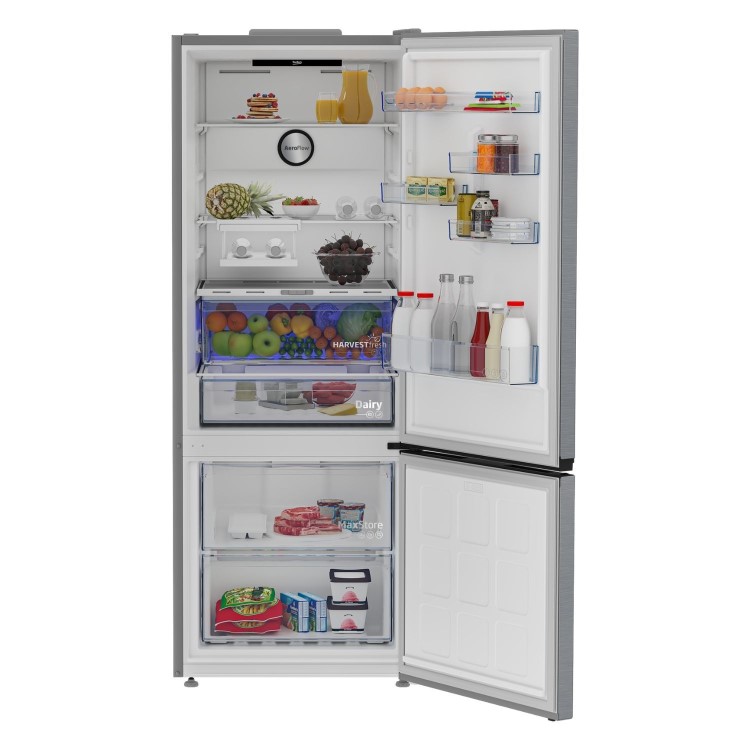 Beko 475 Litre 50/50 Freestanding Fridge Freezer - Stainless Steel