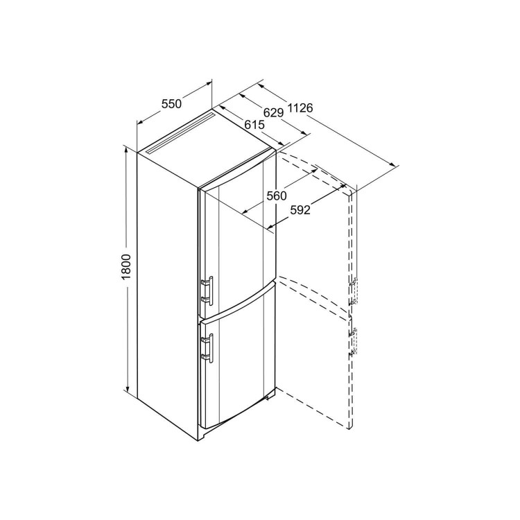 Liebherr CNSL3033 NoFrost Freestanding Fridge Freezer - Silver