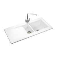 Rangemaster Nevada 1010x510 1.5 Bowl Reversible Ceramic Sink White