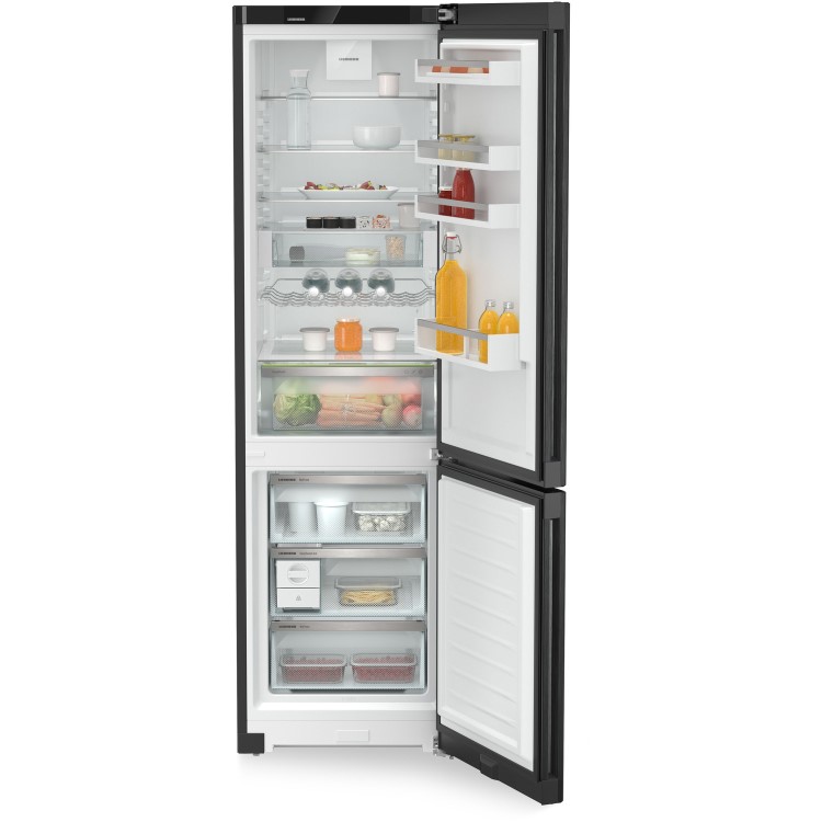 Liebherr 371 Litre 60/40 Freestanding Fridge Freezer With Easy Fresh - BlackSteel Doors