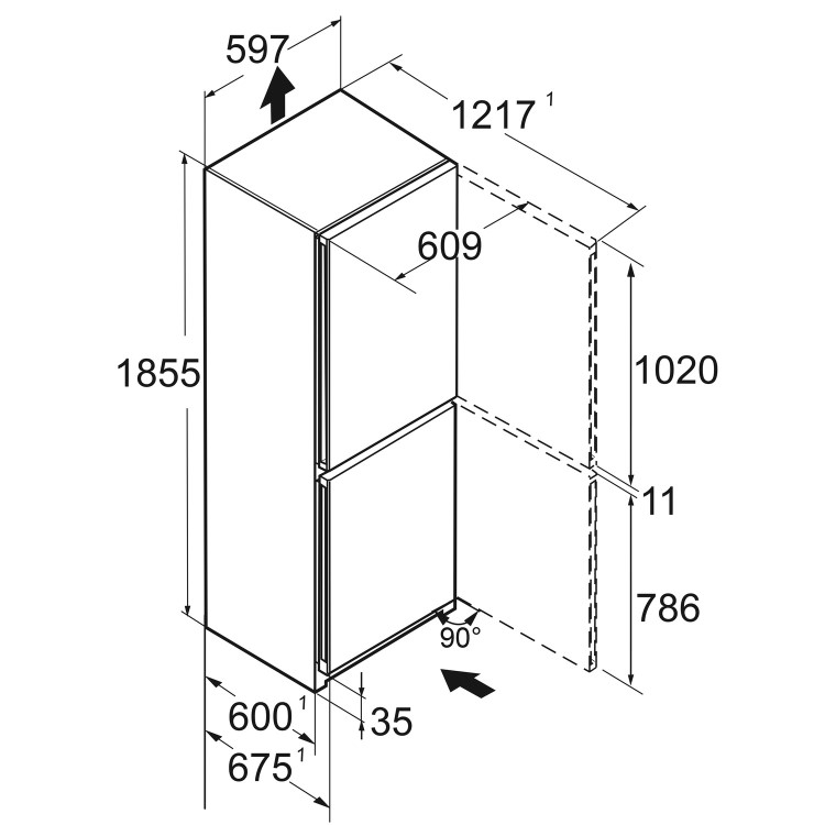 Refurbished Liebherr CNd5023 Freestanding 280 Litre 50/50 Frost Free Fridge Freezer White