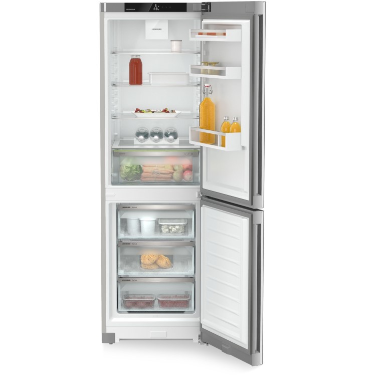 Refurbished Liebherr CNsfd5203 Freestanding 330 Litre 60/40 Frost Free Fridge Freezer With Easy Fresh Silver