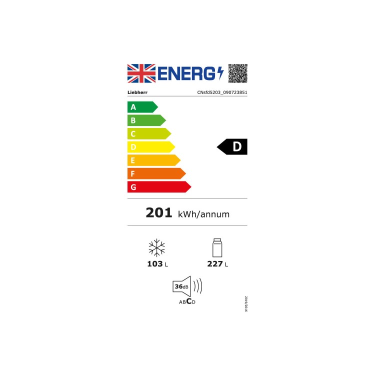 Refurbished Liebherr CNsfd5203 Freestanding 330 Litre 60/40 Frost Free Fridge Freezer With Easy Fresh Silver