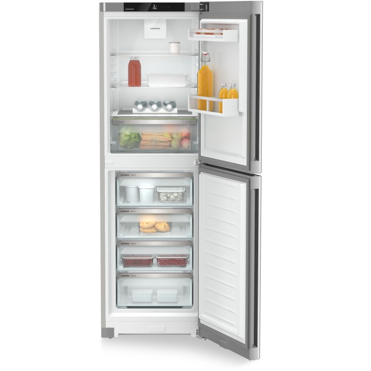 Refurbished Liebherr CNSFD5204 Freestanding 319 Litre 50/50 Fridge Freezer With Easy Fresh Silver