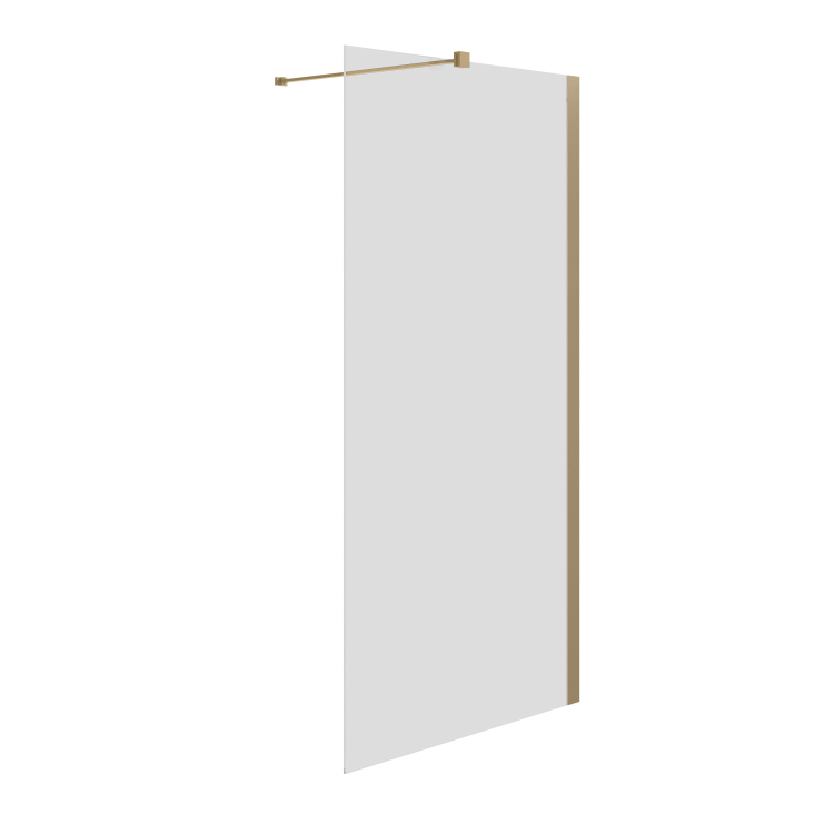 GRADE A1 - 1200mm Brushed Brass Frameless Wet Room Shower Screen