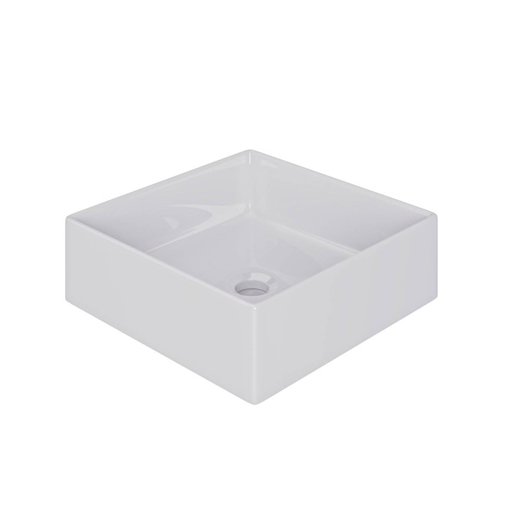 White Square Countertop Basin 350mm - Corey