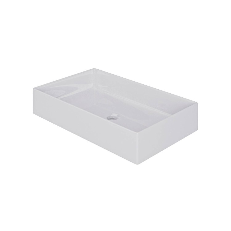 GRADE A1 - White Rectangular Countertop Basin 605mm - Corey