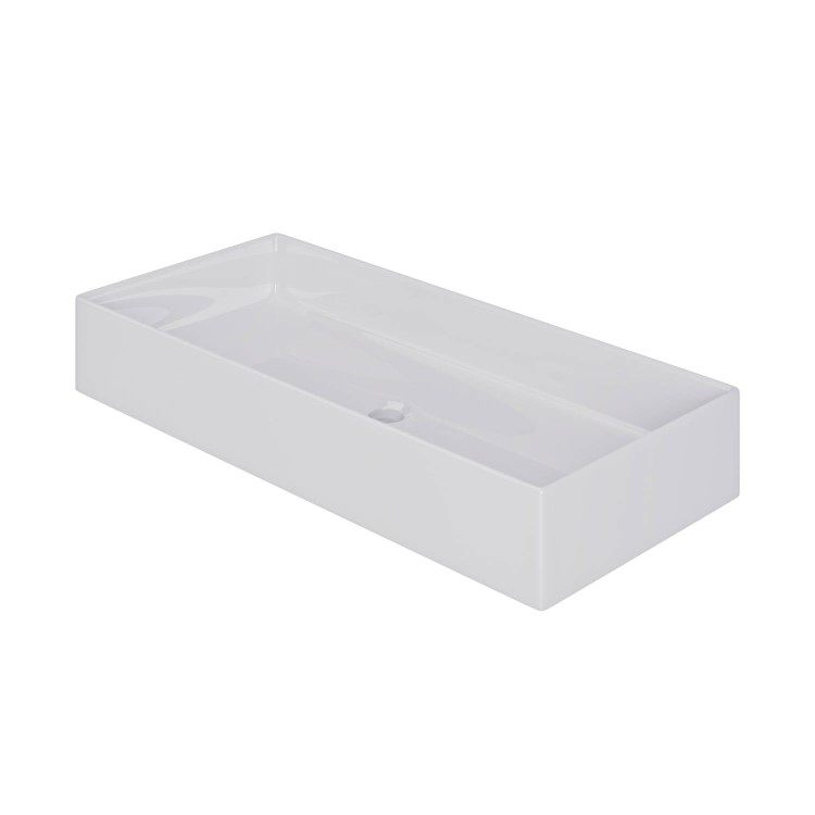 GRADE A1 - White Rectangular Countertop Basin 800mm - Corey