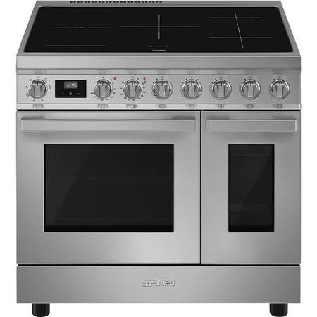 Refurbished Smeg Portofino CPF92IMX 90cm Induction Twin Oven Range Cooker Stainless Steel