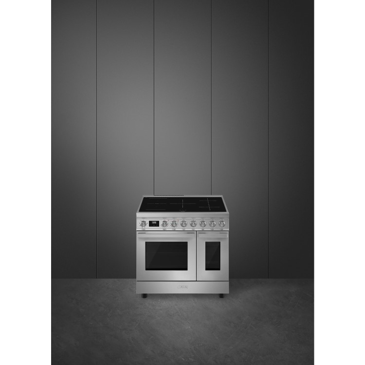 Refurbished Smeg Portofino CPF92IMX 90cm Induction Twin Oven Range Cooker Stainless Steel