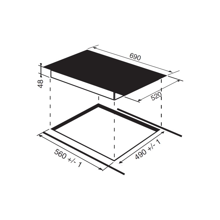 Hotpoint CRC740C 69cm Four Zone Ceramic Hob - Black