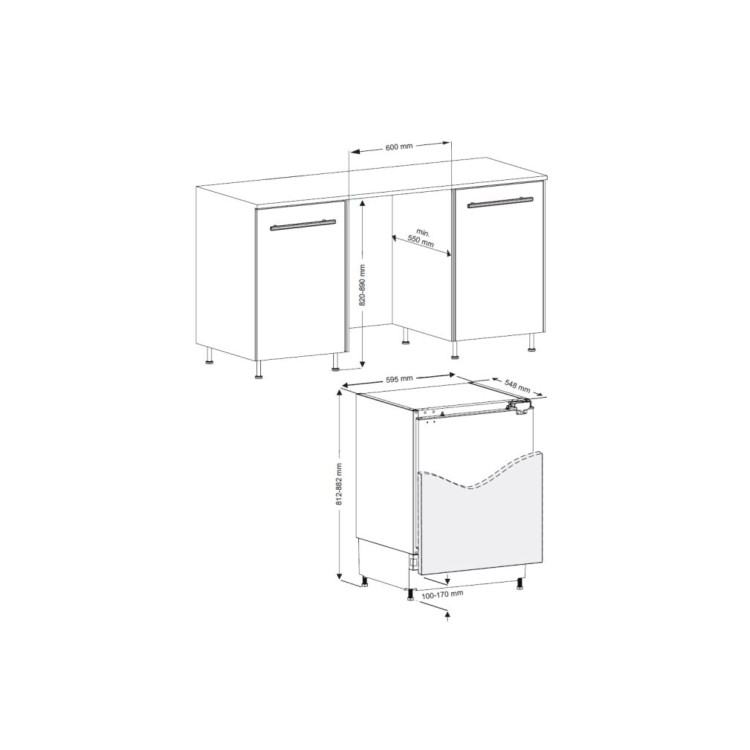 CDA CDA 134 Litre Integrated Under Counter Larder Fridge