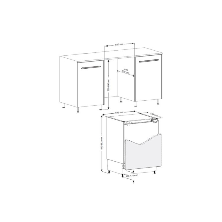 CDA 115 Litre Integrated Under Counter Fridge With Icebox