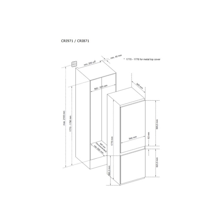 CDA 242 Litre 70/30 Integrated Fridge Freezer