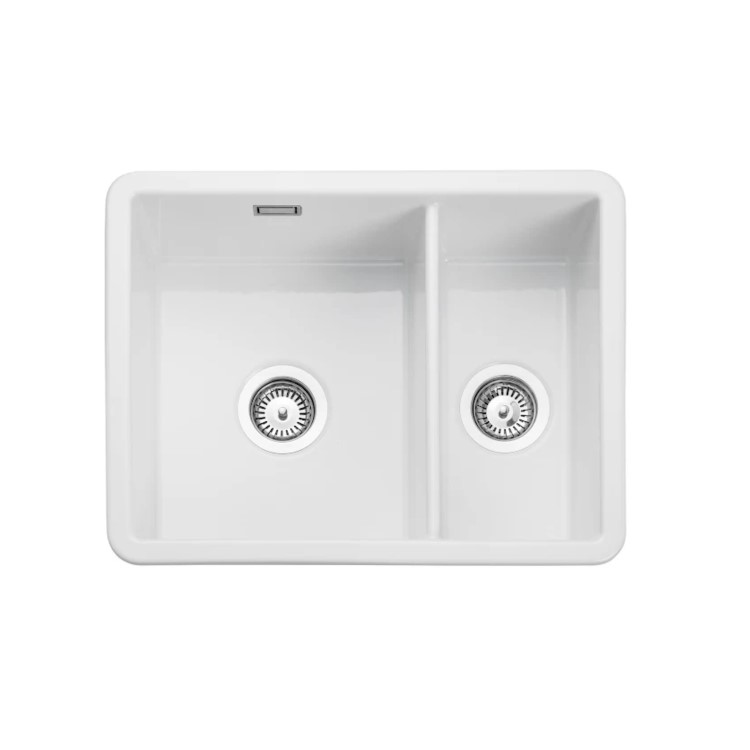 Rangemaster Rustiqe 1.5 Bowl Undermount White Ceramic Kitchen Sink