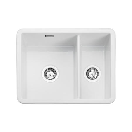 Rangemaster Rustiqe 1.5 Bowl Undermount White Ceramic Kitchen Sink