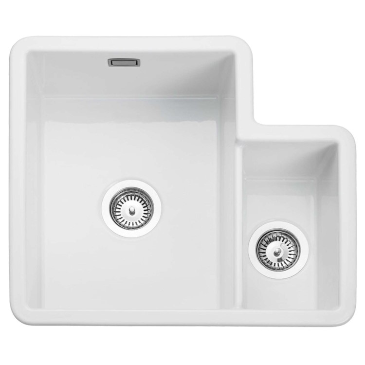 Rangemaster Rustiqe 1.3 Bowl Undermount and Inset White Ceramic Kitchen Sink