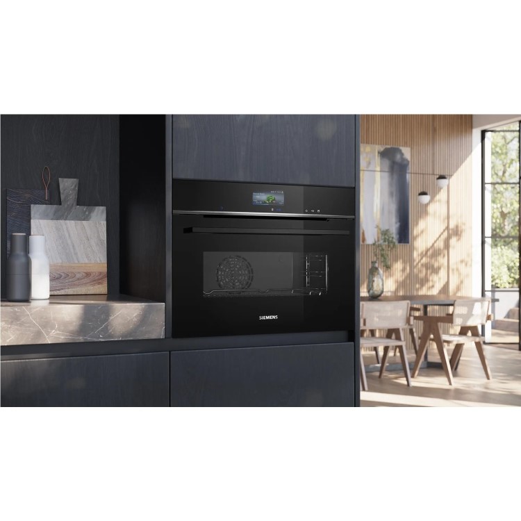 Siemens iQ700 Compact Oven with Steam Function - Black