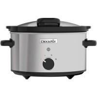 Crock Pot CSC044 3.5 Litre Slow Cooker With Hinged Lid - Stainless Steel