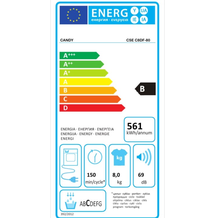 Candy Smart 8kg Condenser Tumble Dryer - White