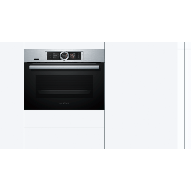 Refurbished Bosch Series 8 CSG656BS7B 60cm Single Built In Electric Oven Stainless Steel