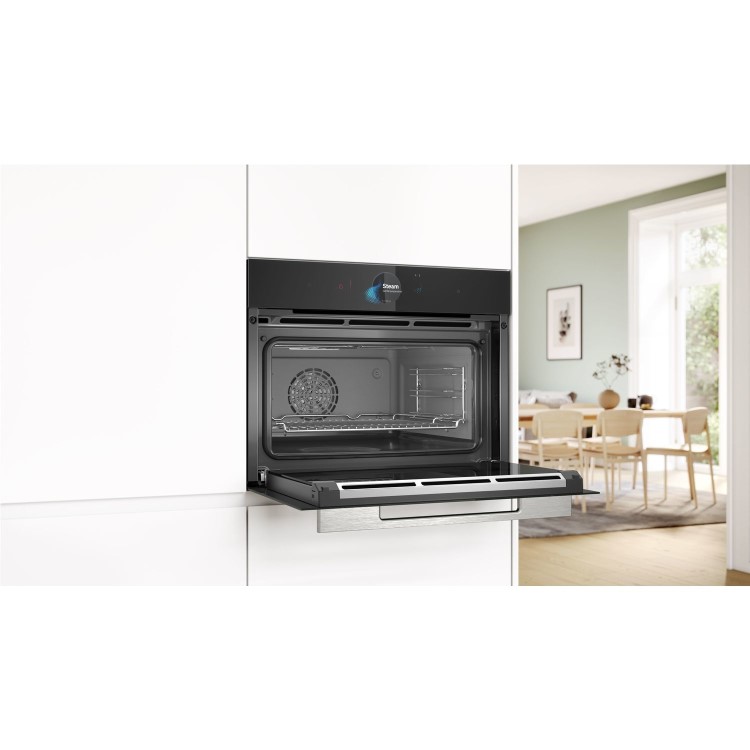 Bosch Series 8 Compact Height Built-In Steam Oven - Black