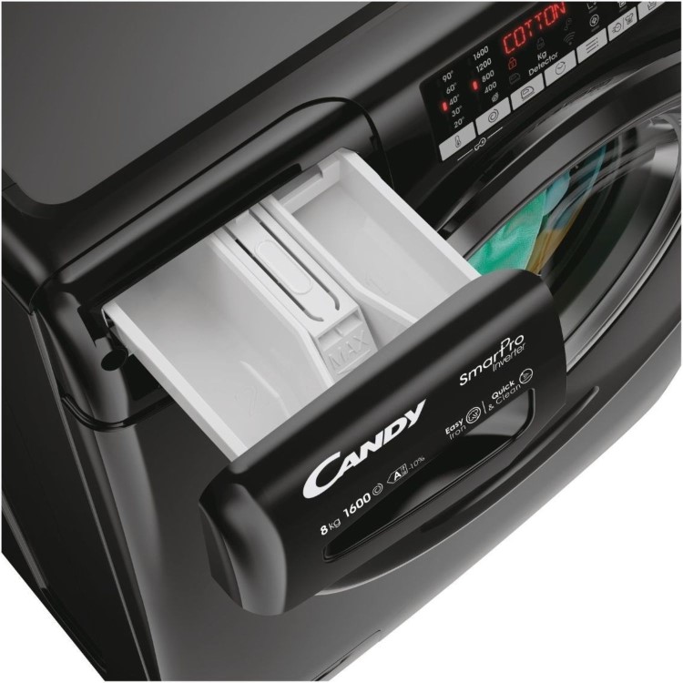 Candy Smart Pro 8kg 1600rpm Washing Machine - Black