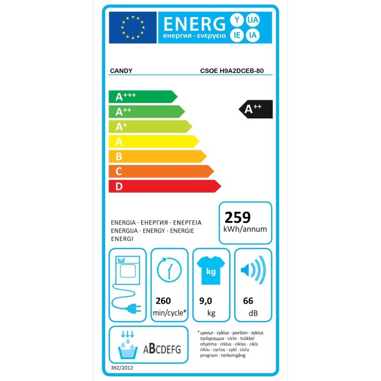 Candy Smart Pro 9kg Heat Pump Tumble Dryer - Black