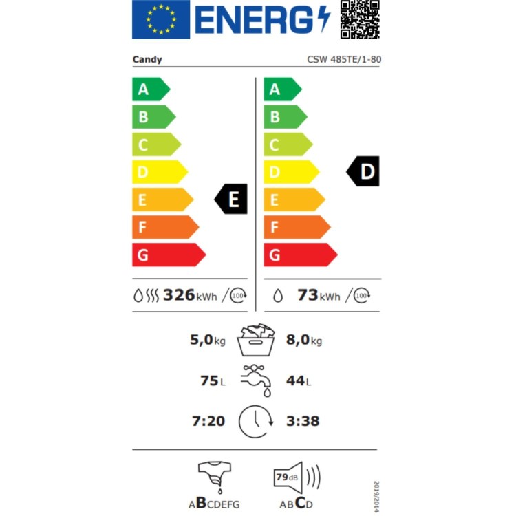 Refurbished Candy Smart Pro CSW485TE/1-80 8/5KG 1400 Spin Washer Dryer White