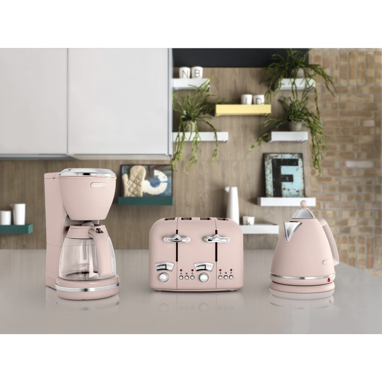 Delonghi CT04.PK Argento Flora Four Slice Toaster - Pink