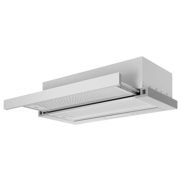 CDA 90cm Telescopic Canopy Cooker Hood - Silver