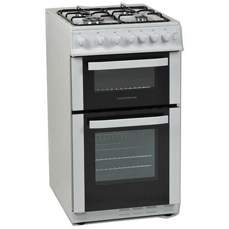 NordMende 50cm Double Cavity Gas Cooker - White