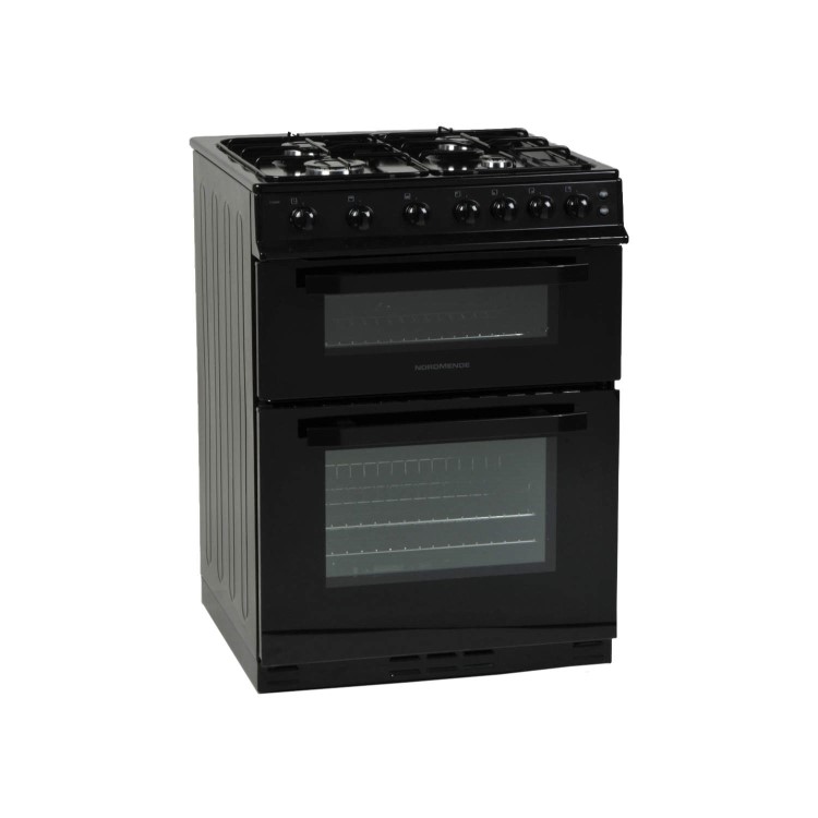 NordMende CTG60BK Gas Twin Cavity Black 50cm Cooker