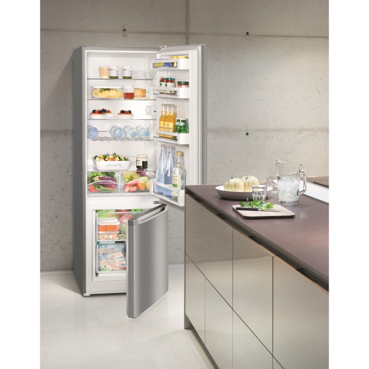 Liebherr 265 Litre 70/30 Freestanding Fridge Freezer With VarioSpace - Stainless steel