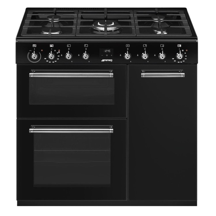 Smeg Concert 90cm Dual Fuel Range Cooker - Black