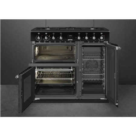 Smeg Concert 90cm Dual Fuel Range Cooker - Black