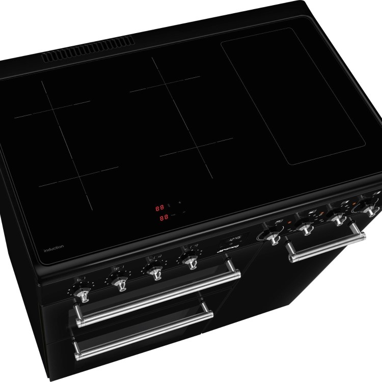 Smeg Concert 90cm Electric Range Cooker with Induction Hob Top - Black