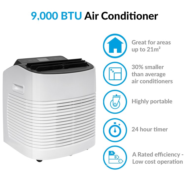 electriq Compact 9000 BTU Portable Air Conditioner 