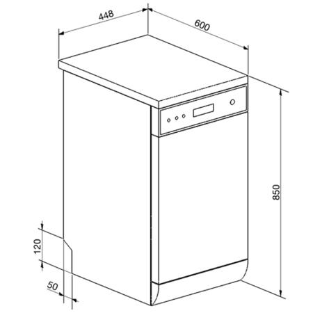 Smeg D4SS 45cm Slimline 10 Place Freestanding Dishwasher - Stainless Steel