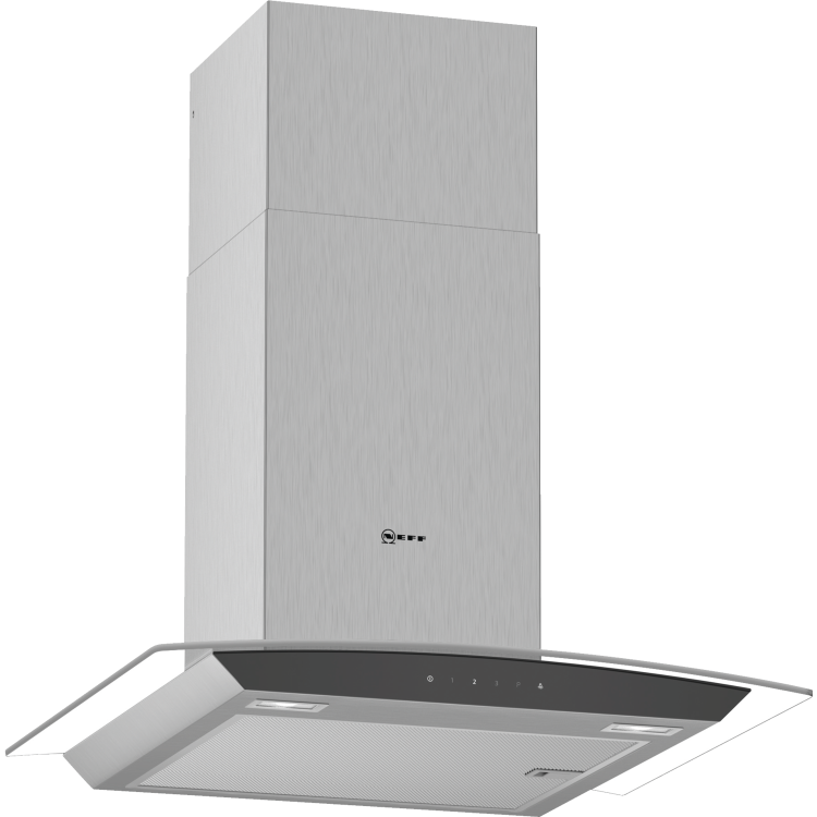 Refurbished Neff N50 D64AFM1N0B 60cm Curved Glass Touch Control Chimney Cooker Hood Stainless Steel