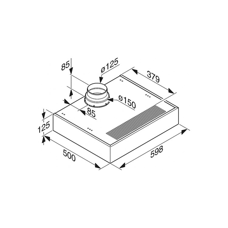 Refurbished Miele DA1260 60cm Visor Cooker Hood Stainless Steel