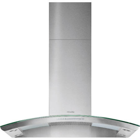 Miele DA5196W Da Ponte 90cm Wide Curved Chimney Cooker Hood With Glass Feature Stainless Steel