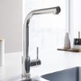 Enza Dale Single Lever Monobloc Pull Out Kitchen Tap- Chrome