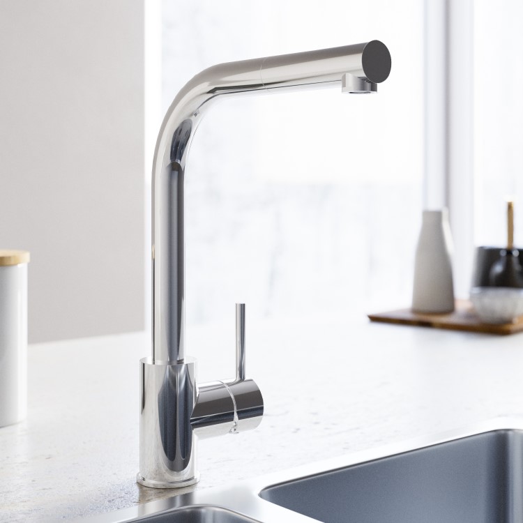 Enza Dale Single Lever Monobloc Pull Out Kitchen Tap- Chrome