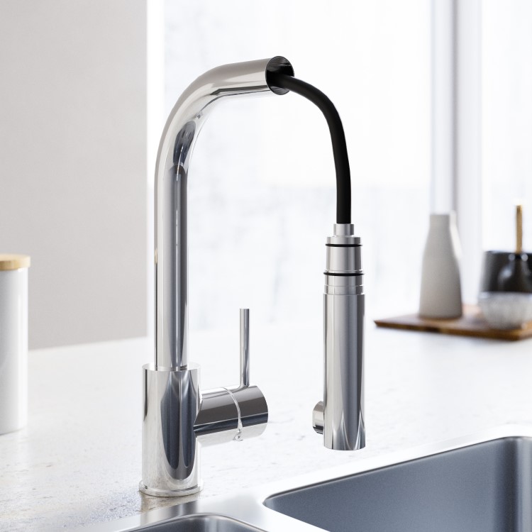 Enza Dale Single Lever Monobloc Pull Out Kitchen Tap- Chrome