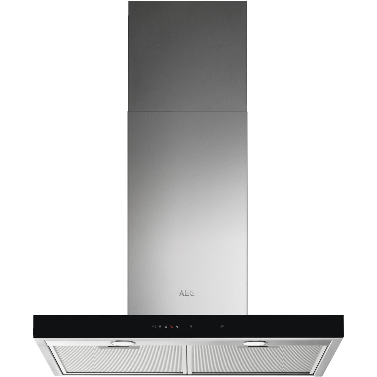 AEG 9000 Series 70cm Slimline Chimney Cooker Hood with Hob2Hood - Stainless Steel