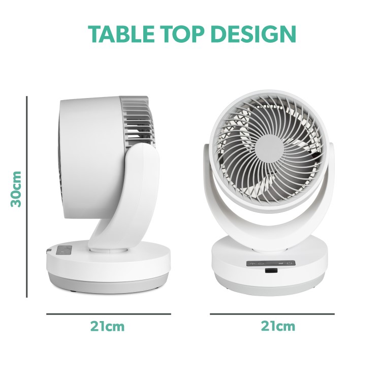 electriQ 6-Inch DC Oscillating Desk Fan - Whisper Quiet & Low-Energy