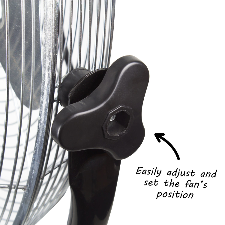 electriQ 16 Inch High Velocity Pedestal Fan - Black